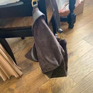 Women suede shoulder bag